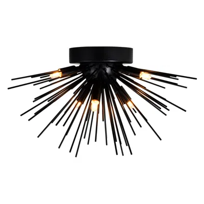 Cwi Lighting Savannah 6 Light 20in Black Flush Mount