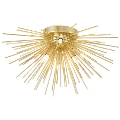 Cwi Lighting Savannah 6 Light 20in Gold Leaf Flush Mount