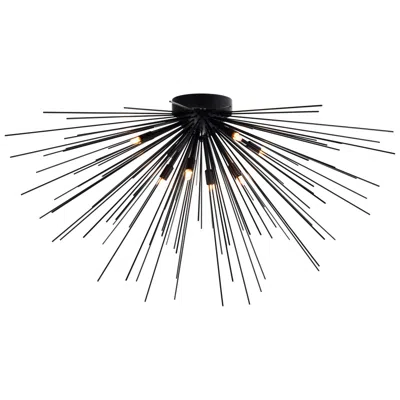 Cwi Lighting Savannah 8 Light 40in Black Flush Mount