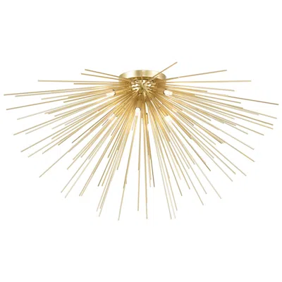 Cwi Lighting Savannah 8 Light 40in Gold Leaf Flush Mount