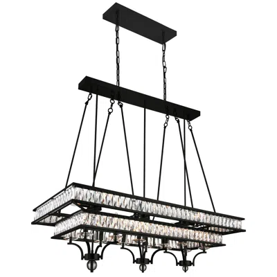 Cwi Lighting Shalia 20 Light Island Chandelier With Black Finish