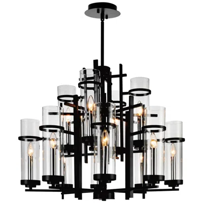 Cwi Lighting Sierra 12 Light 30in Black Chandelier