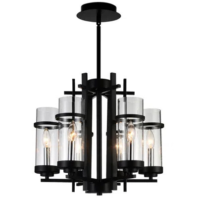 Cwi Lighting Sierra 6 Light 18in Black Chandelier