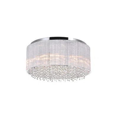 Cwi Lighting Spring Morning 9 Light Drum Shade Flush Mount With Chrome Finish