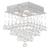 Cwi Lighting Square 4 Light Flush Mount With Chrome Finish