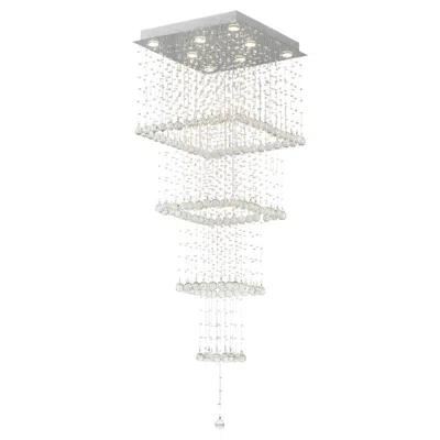 Cwi Lighting Square 8 Light Flush Mount With Chrome Finish