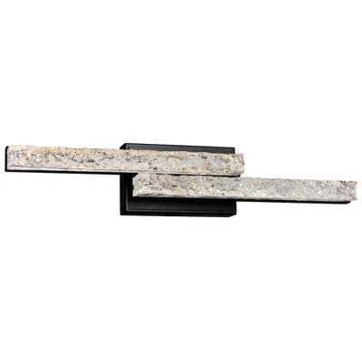 Cwi Lighting Stagger Integrated Led 24in Black Vanity Light With Handcrafted Glass