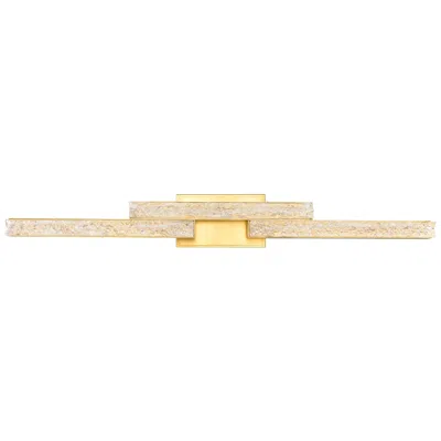 Cwi Lighting Stagger Integrated Led 36in Brass Vanity Light With Handcrafted Glass