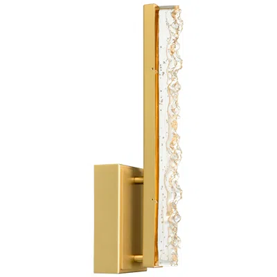 Cwi Lighting Stagger Integrated Led 5in Brass Wall Light With Handcrafted Glass