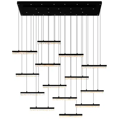 Cwi Lighting Stagger Integrated Led 60in Black Chandelier With Handcrafted Glass