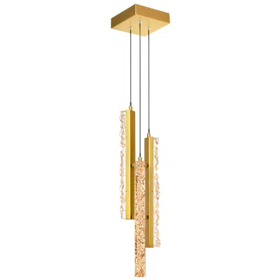 Cwi Lighting Stagger Integrated Led 6in Brass Mini Pendant With Handcrafted Glass