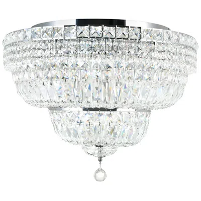 Cwi Lighting Stefania 16 Light Chrome Flush Mount