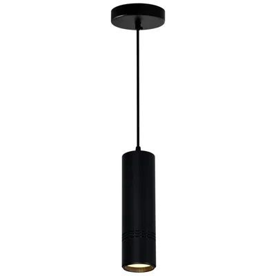 Cwi Lighting Stowe Led Black & Wood Mini Pendant