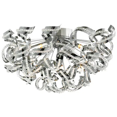 Cwi Lighting Swivel 13 Light 22in Chrome Flush Mount