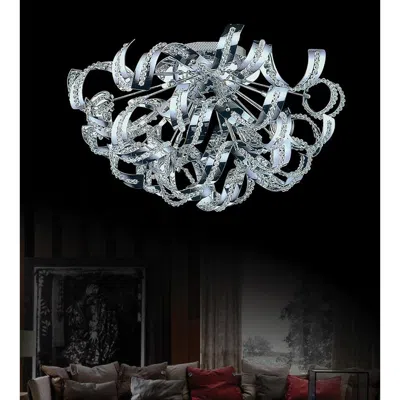 Cwi Lighting Swivel 9 Light Flush Mount With Chrome Finish