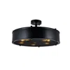 Cwi Lighting Tigris 5 Light Drum Shade Flush Mount With Black Finish
