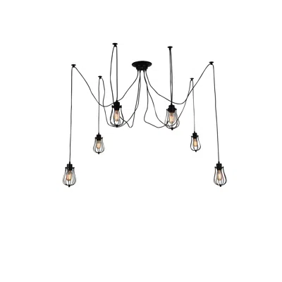 Cwi Lighting Tomaso 6 Light Multi Light Pendant With Black Finish