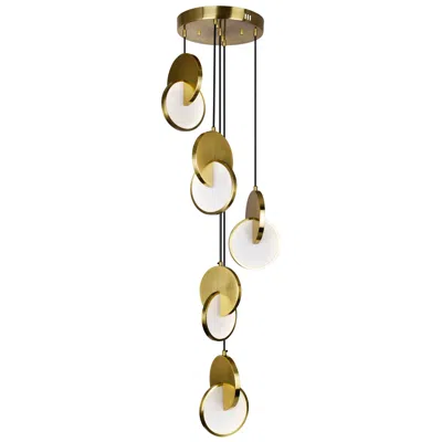 Cwi Lighting Tranche Integrated Led 18in Brushed Brass Pendant