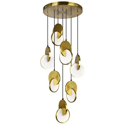 Cwi Lighting Tranche Integrated Led 24in Brushed Brass Pendant