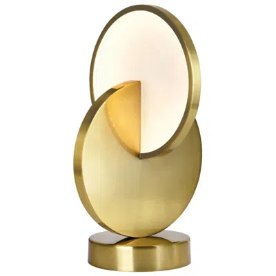 Cwi Lighting Tranche Integrated Led Brushed Brass Table Lamp