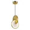 Cwi Lighting Tranche Led Mini Pendant With Brushed Brass Finish