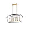Cwi Lighting Tudor 6 Light Island/pool Table Chandelier With Satin Gold & Black Finish