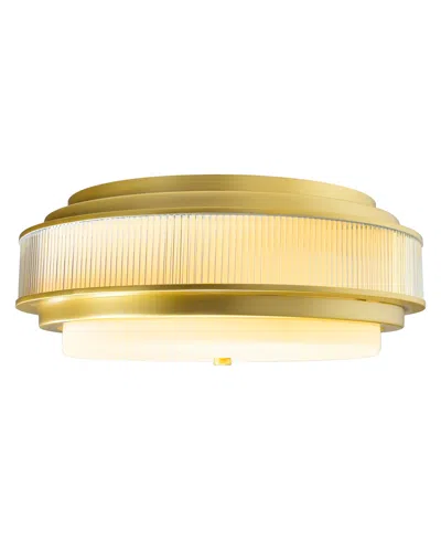 Cwi Lighting Valdivia 4-light 18" Metal Flush Mount Ceiling Light In Gold