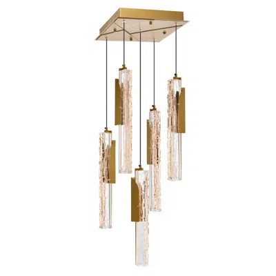Cwi Lighting Valira Integrated Led 12in Brass Mini Pendant With Handcrafted Glass