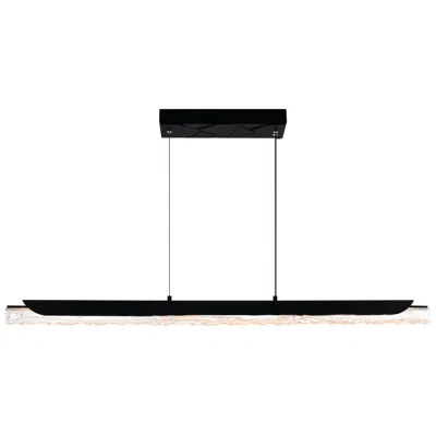 Cwi Lighting Valira Integrated Led 48in Black Chandelier With Handcrafted Glass