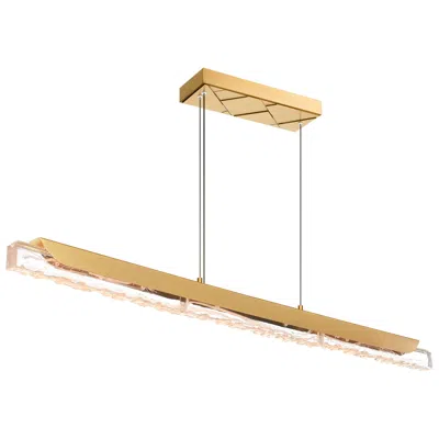 Cwi Lighting Valira Integrated Led 48in Brass Chandelier With Handcrafted Glass
