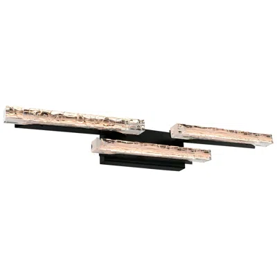 Cwi Lighting Valira Integrated Led Black Vanity Light With Handcrafted Glass