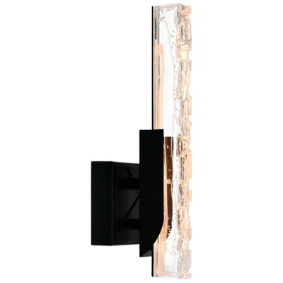 Cwi Lighting Valira Integrated Led Black Wall Light With Handcrafted Glass