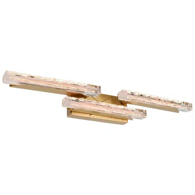 Cwi Lighting Valira Integrated Led Brass Vanity Light With Handcrafted Glass