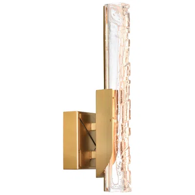 Cwi Lighting Valira Integrated Led Brass Wall Light With Handcrafted Glass