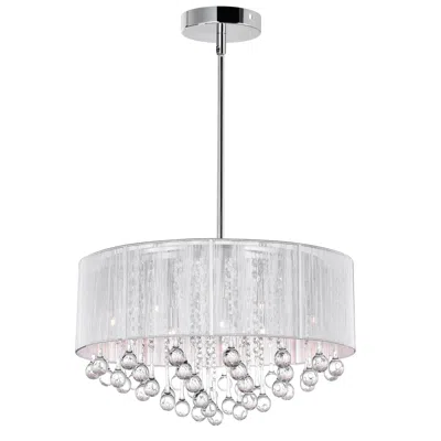 Cwi Lighting Water Drop 9 Light Drum Shade Chandelier With Chrome Finish