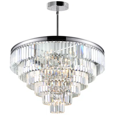 Cwi Lighting Weiss 15 Light Chrome Down Chandelier
