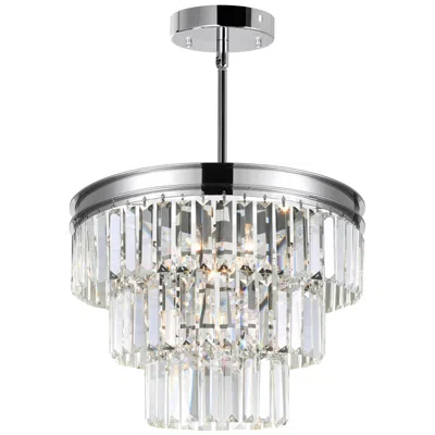 Cwi Lighting Weiss 5 Light 18in Chrome Down Chandelier
