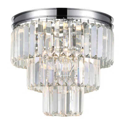 Cwi Lighting Weiss 8 Light Flush Mount With Chrome Finish