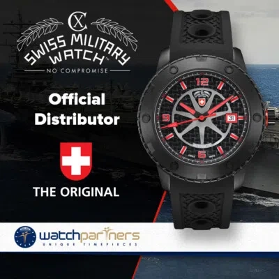 Pre-owned Cx Swiss Military Rallye Auto Watch 44mm Dlc Case Eta 2824-2 Movt Blk Dial 2757
