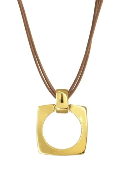 Cxc Aldaba Long Necklace In Gold