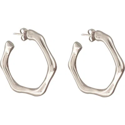 Cxc Bambú Hoop Earrings In Silver