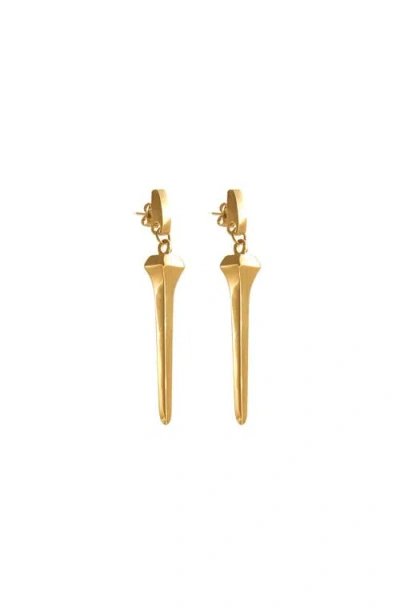 Cxc Diamond Nail Earrings In Gold