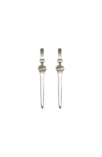 Cxc Diamond Nail Earrings In Silver