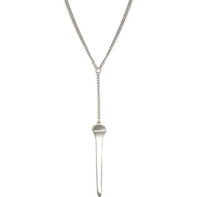 Cxc Diamond Nail Necklace In Silver