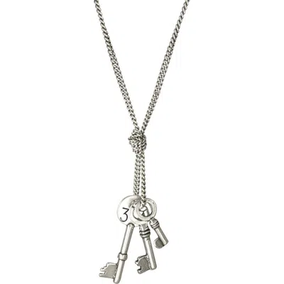 Cxc Keys Necklace In Silver