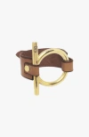 Cxc Omega Leather Bracelet In Brown