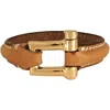 Cxc Shackle Bracelet Dune Leather In Gold