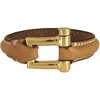 Cxc Shackle Bracelet Dune Leather In Brown