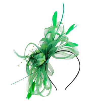 Cy Boutique Women's Feather & Floral Fascinator Headband In Green