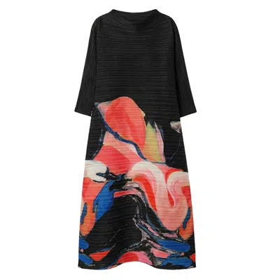 Cy Boutique Women's Floral Print Full Pleated Dress In Black In Gold